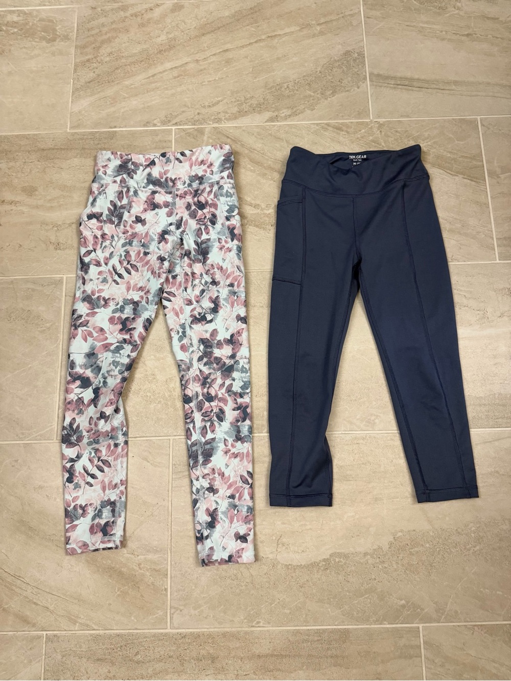 Old Navy Girls Floral Pink & Navy Leggings Duo